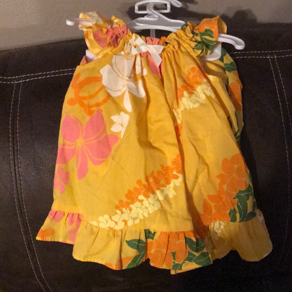 24 month Sunsuit with bloomers tropical floral